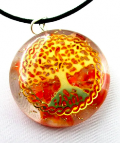 Red Carnelian Dyed Tree of Life Orgonite Energy Pendent