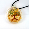 Golden Quartz Tree of Life Orgonite Energy Pendent Necklace