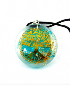 Turquoise Dyed Tree of Life Orgonite Energy Pendent Necklace