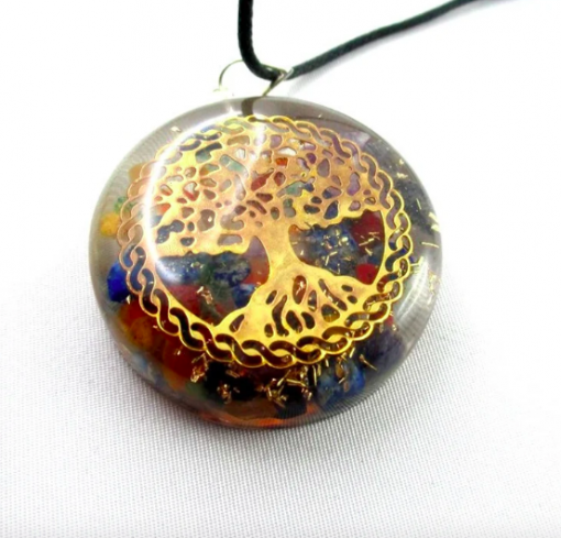 Seven Chakra Tree of Life Orgonite Energy Pendent Necklace