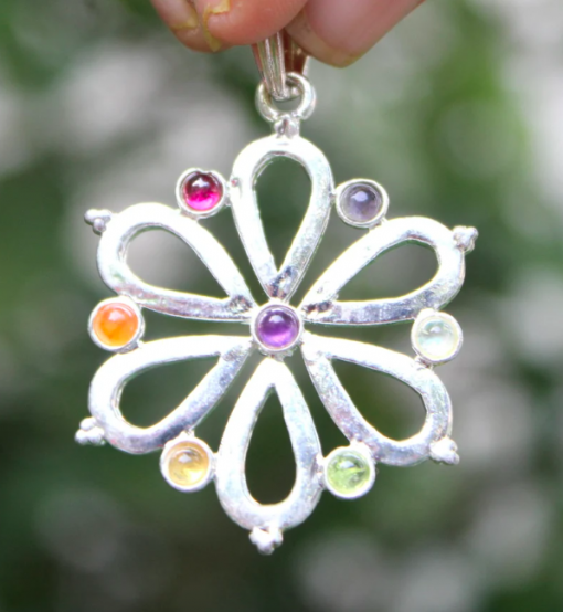 Floral Shape With Seven Chakra Pendant