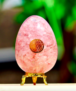 Rose Quartz Flower of Life Orgonite energy Eggs