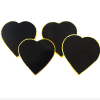 Wholesale Black Obsidian Heart Shape Gold Rimmed Slice Coaster