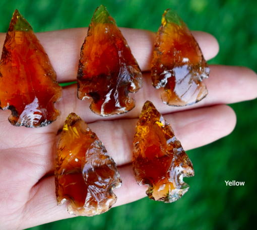 Wholesale Yellow Glass Arrowheads