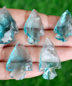 Wholesale Dark Light Blue Glass Arrowheads